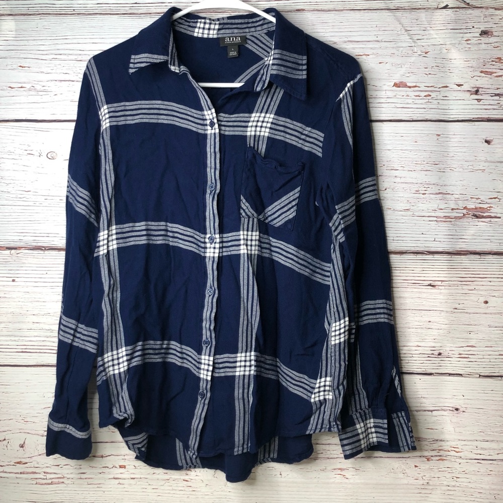Ana Large Plaid Button Up Long Sleeve